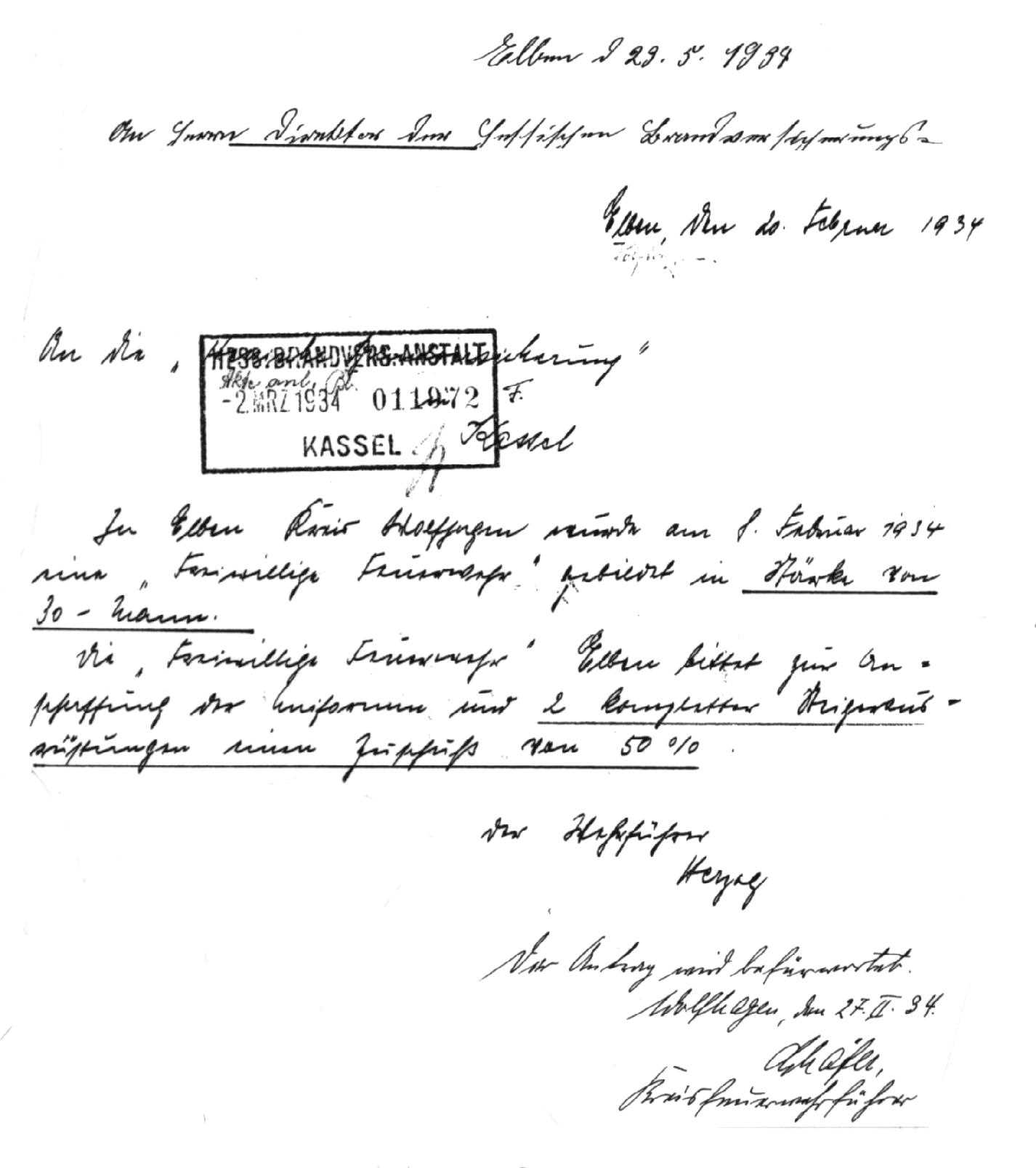 1934 02 08 erster schriftlicher nachweis feuerwehr elben