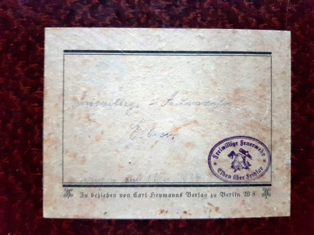 1934 01 05 Deckel von Kassenbuch Beginn der Kassenführung 