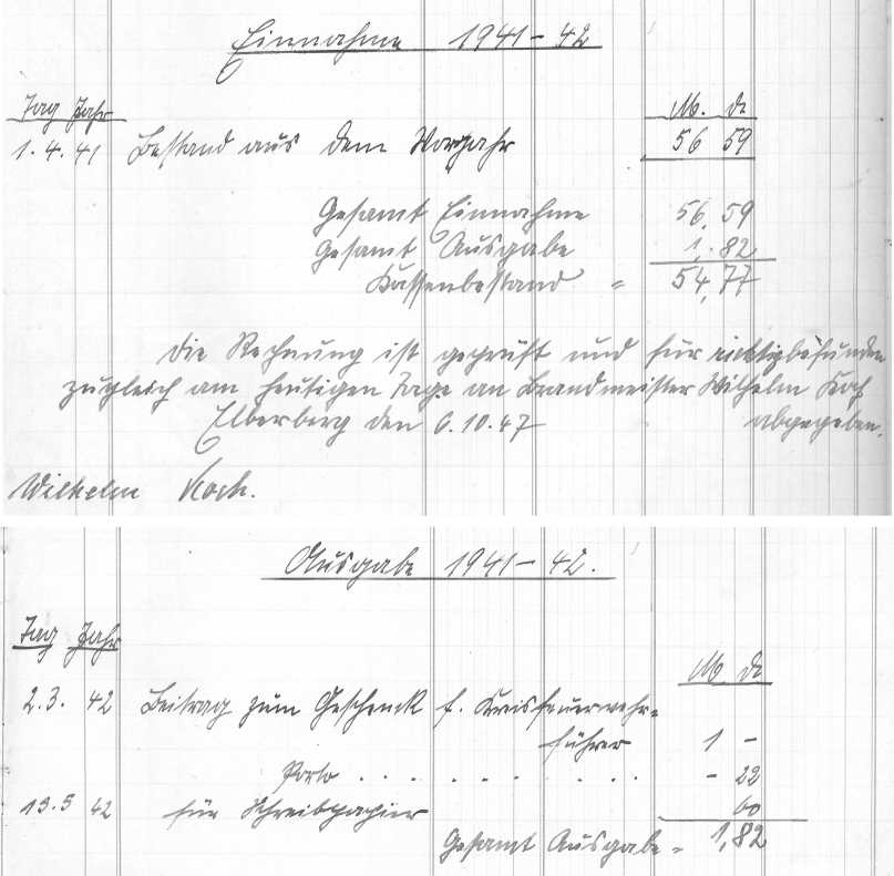 41 12 31 kassebericht der feuerwehr elberberg 1941 1942