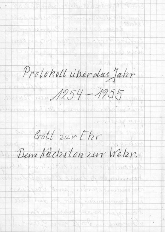 1954 01 01 Titelseite Protokoll 1954 1955