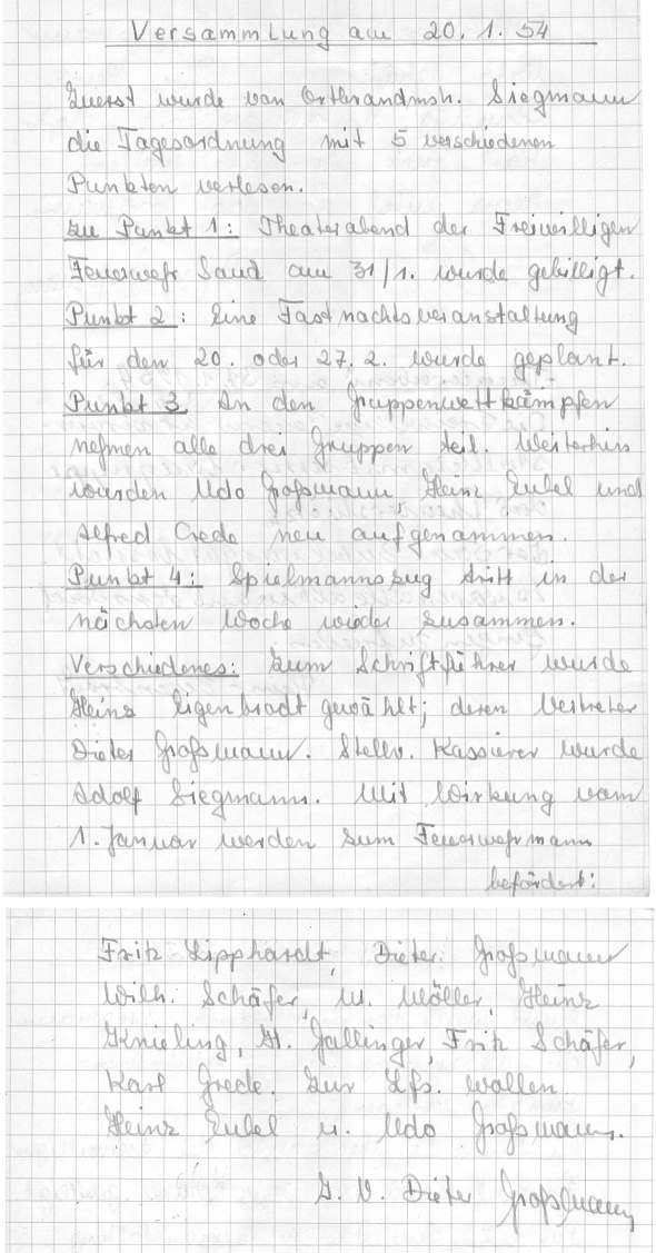 1954 01 20 Versammlung am 20.1.1954