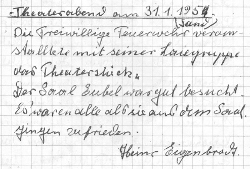 1954 01 31 Theaterabend am 31.1.1954