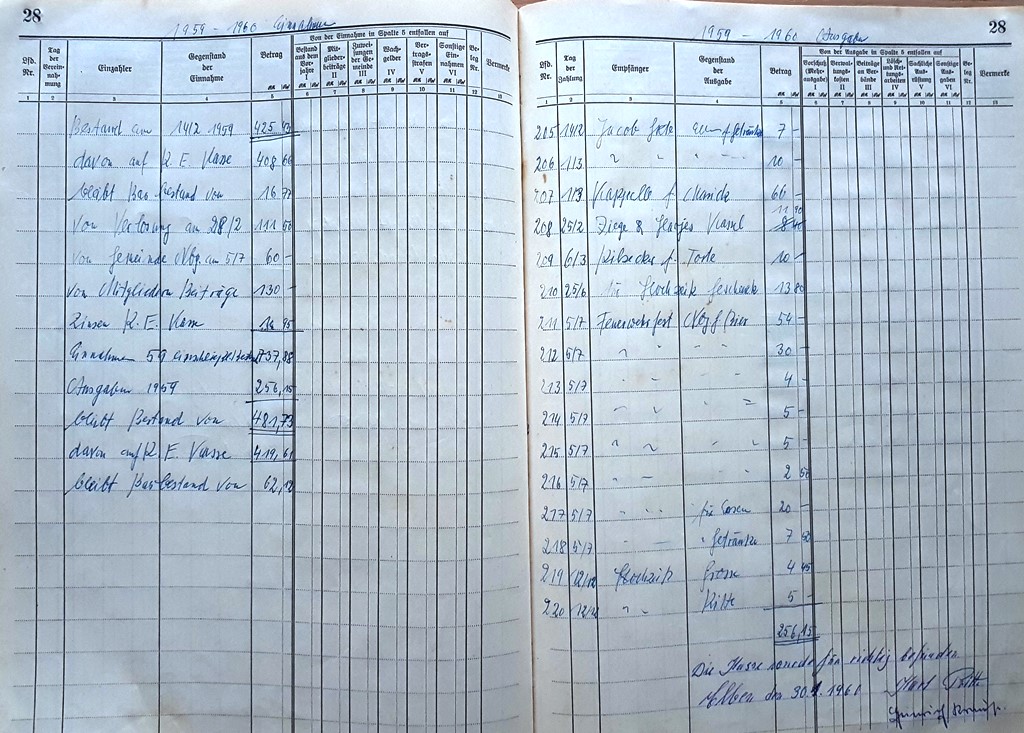 1960 01 30 Kassenbuch Elben 1959 1960