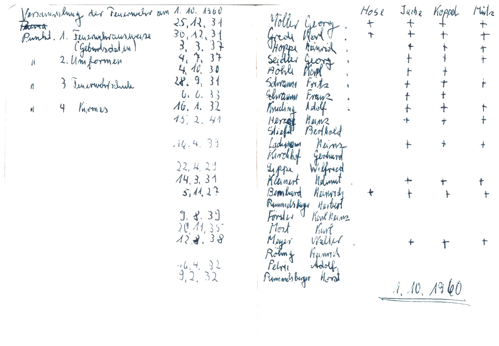 1960 10 01 Versammlung der Wehr Elberberg