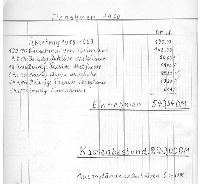 1961 01 14a Kassenbuch Elberberg 1960
