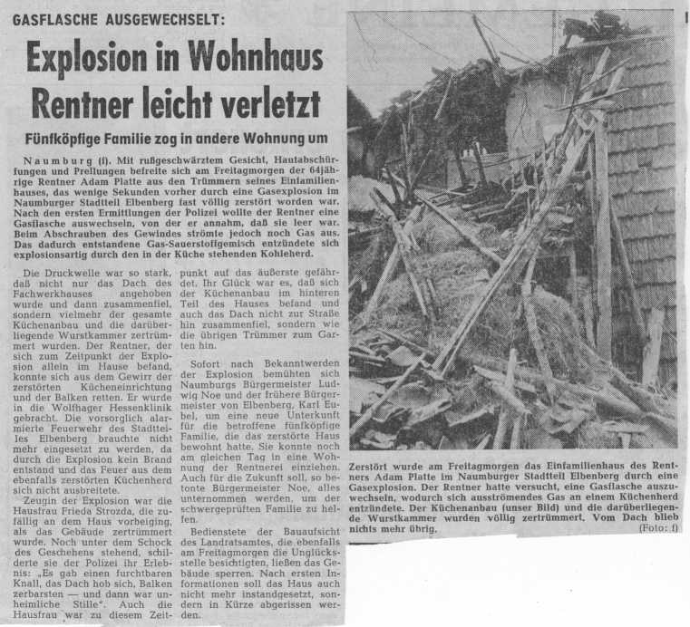 1975 03 08 Explosion im Wohnhaus Platte Artikel