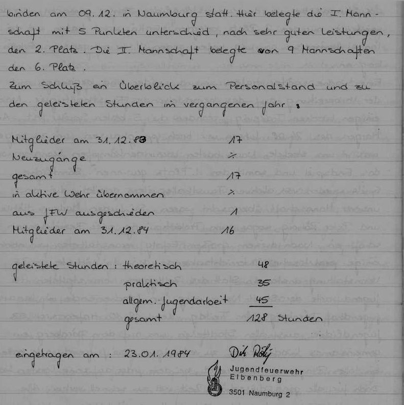 1985 01 23 Jahresbericht der Jugendfeuerwehr 1984 5