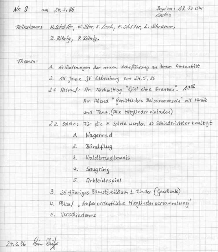 1986 03 24 Vorstandssitzungsprotokoll Nr. 9