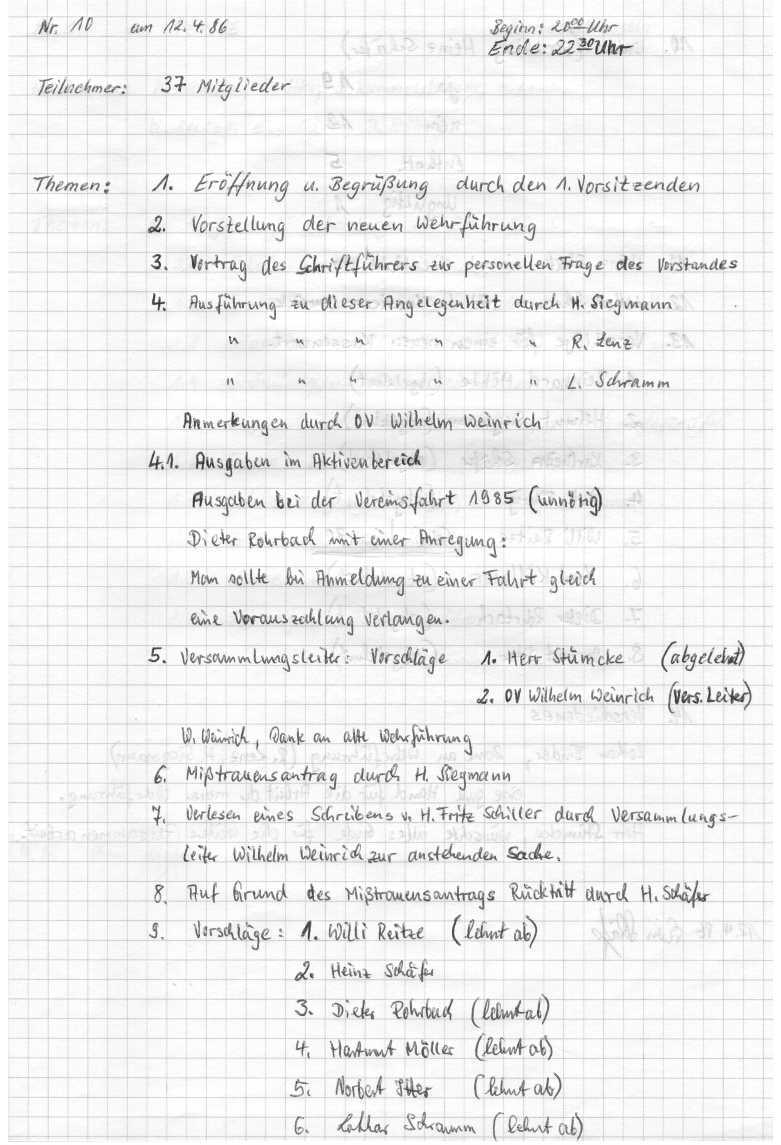 1986 04 12 Vorstandssitzungsprotokoll Nr. 10a