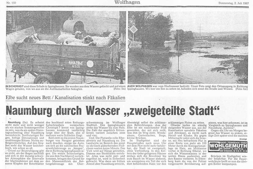 1987 07 1a Bericht über Hochwassereinsatz im Elbetal Teil 1
