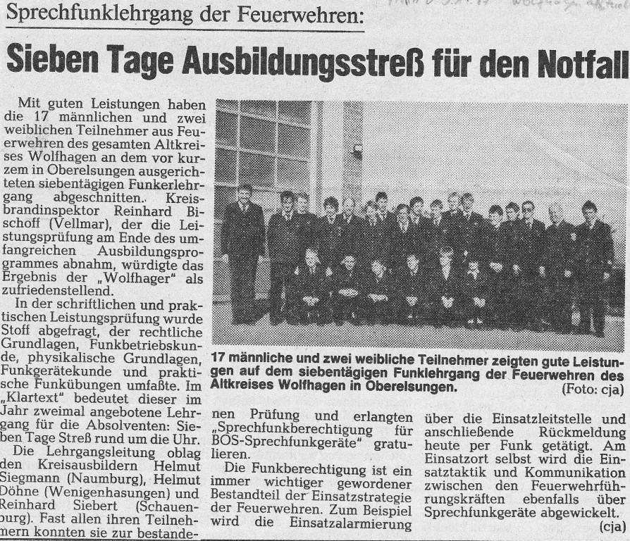 1987 11 05 Sprechfunklehrgang Sieben Tage Ausbildungsstreß für den Notfall