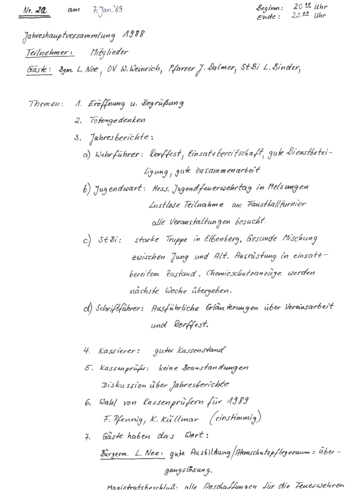 1989 01 07 Vorstandssitzungsprotokoll Nr. 22a