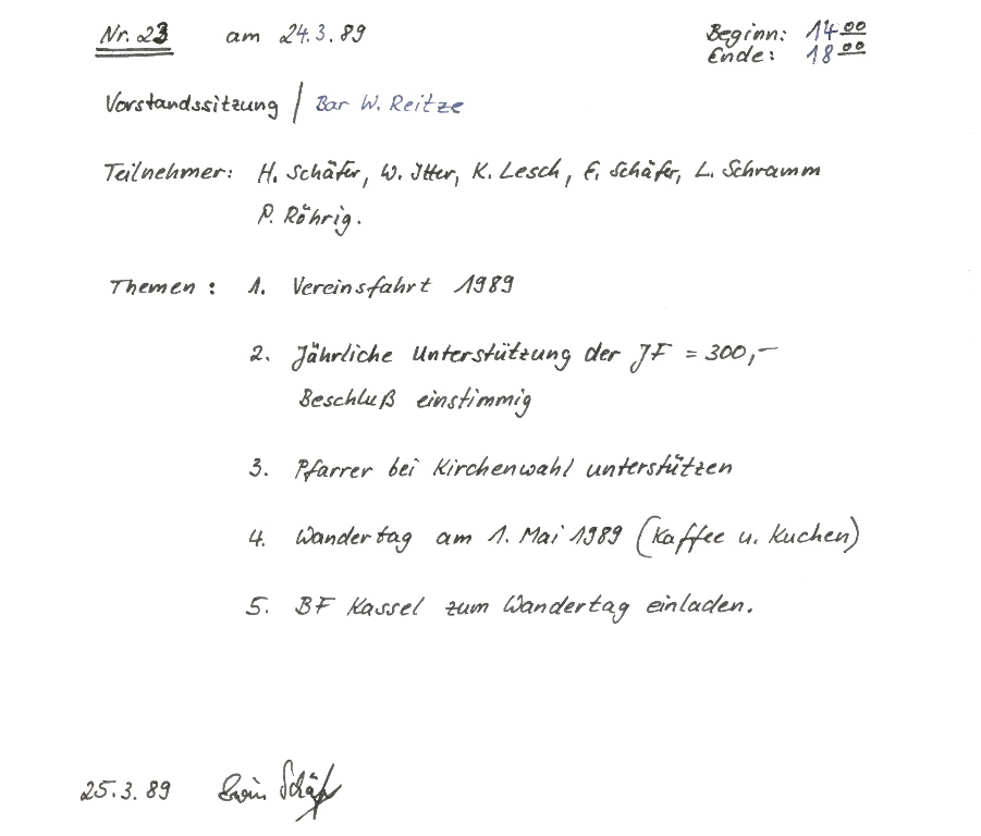 1989 03 24 Vorstandssitzungsprotokoll Nr. 23