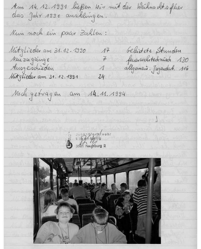 1992 01 04.Jahresbericht der Jugendfeuerwehr 1991 e