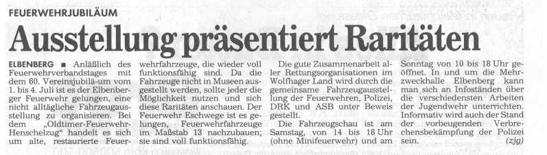 1994 06 04 Hinweis auf Ausstellungen zum Feuerwehrverbandstag