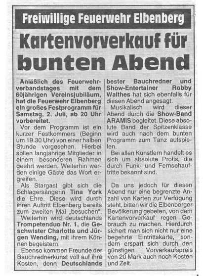 1994 06 09 Hinweis auf Kartenvorverkauf für Bunten Abend Verbandstag