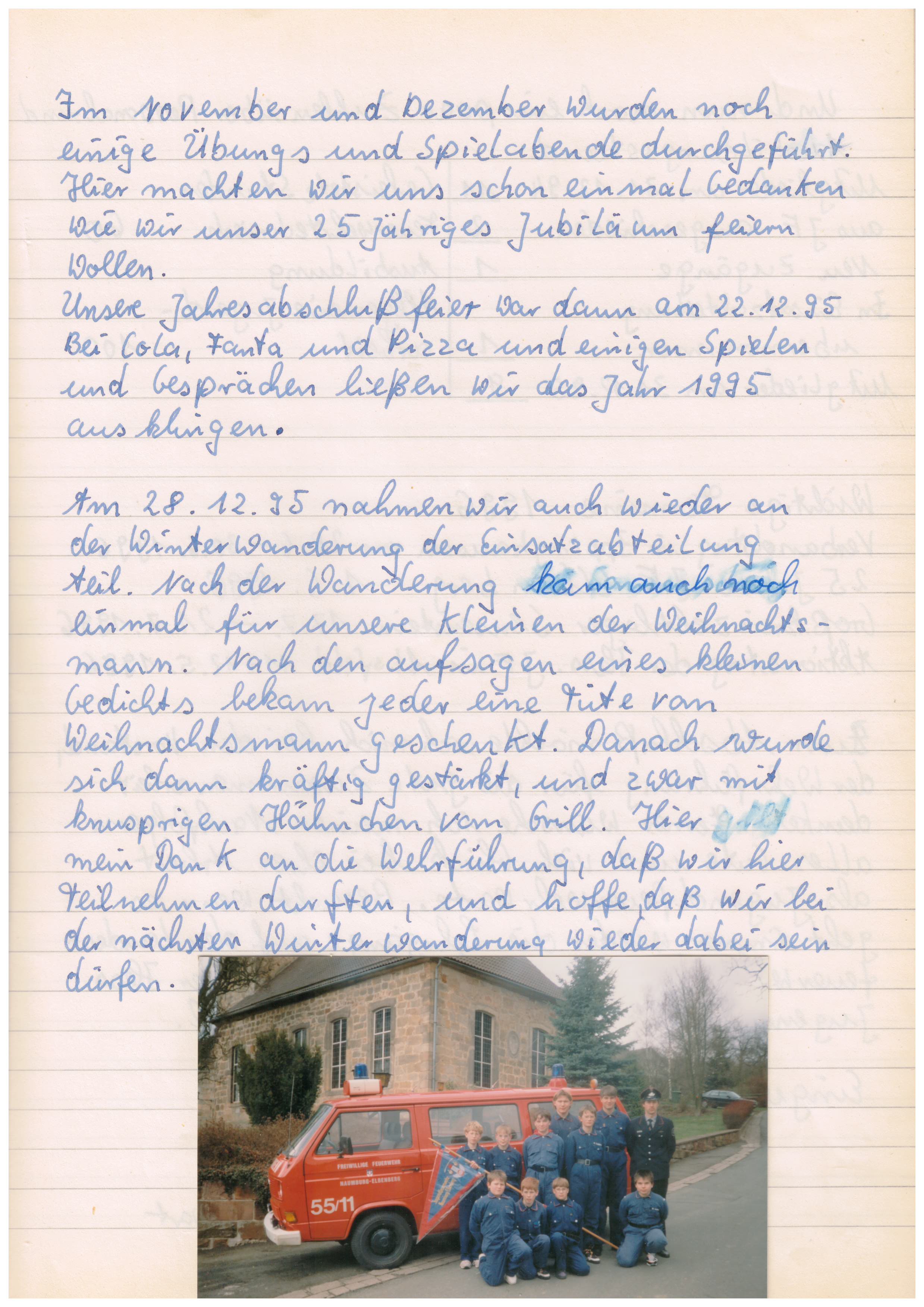 1996 01 06 Jahresbericht der Jugendfeuerwehr für das Jahr 1995 d