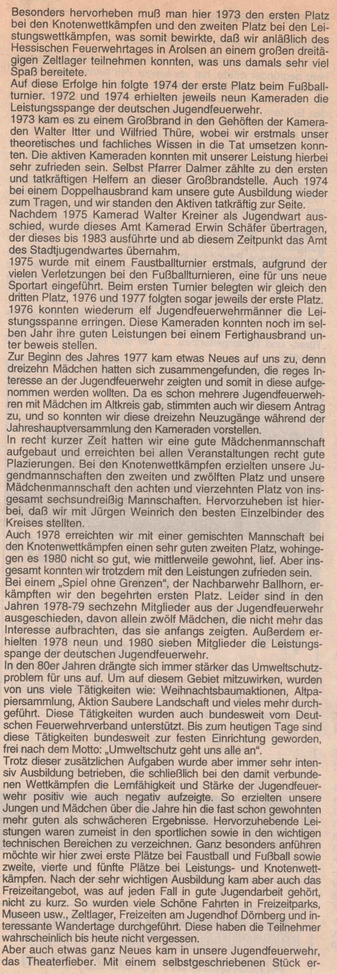 1996 09 05 Information zu 25 Jahren Jugendfeuerwehr Elbenberg in Naumburger Nachrichten Artikel 2