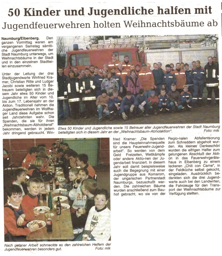 1999 01 10 50 Kinder und Jugendliche halfen mit Artikel
