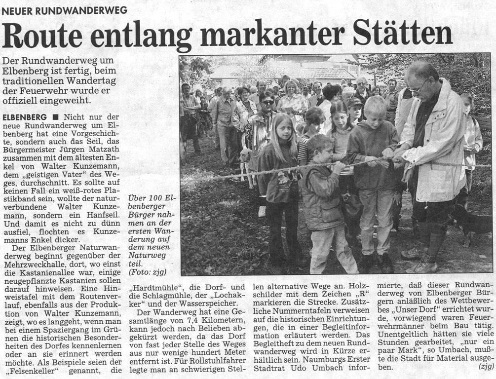 1999 05 04 Einweihung des erstellten Rundwanderweges
