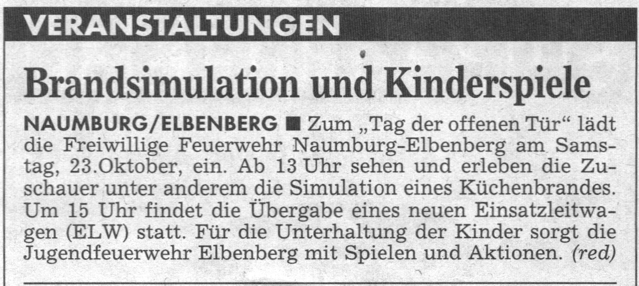 1999 10 22 Hinweis auf Brandschutzaktion