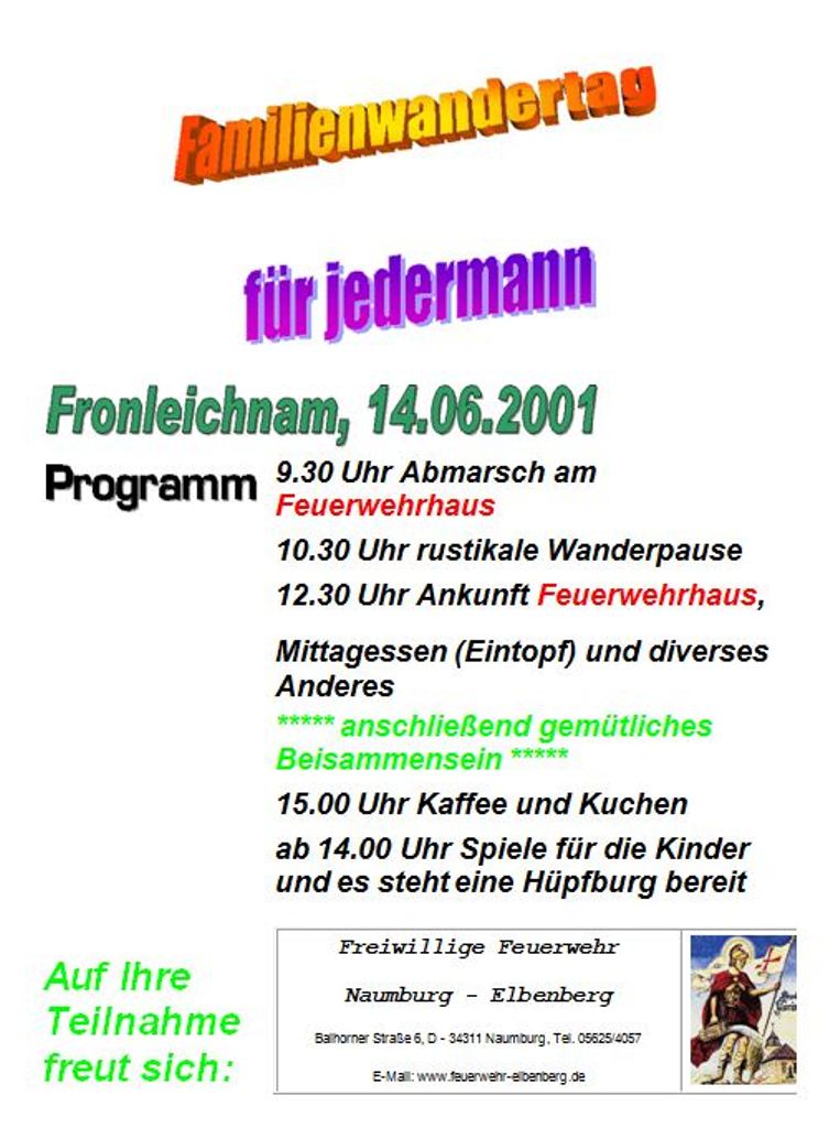 2001 06 14 Einladung zum Familienwandertag