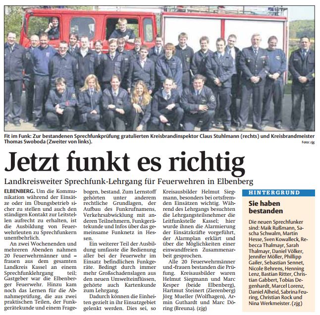 2007 04 25 Jetzt funkt es richtig Bericht