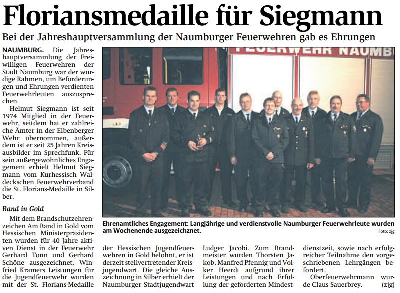 2007 11 05 Floriansmedaille für Siegmann Bericht