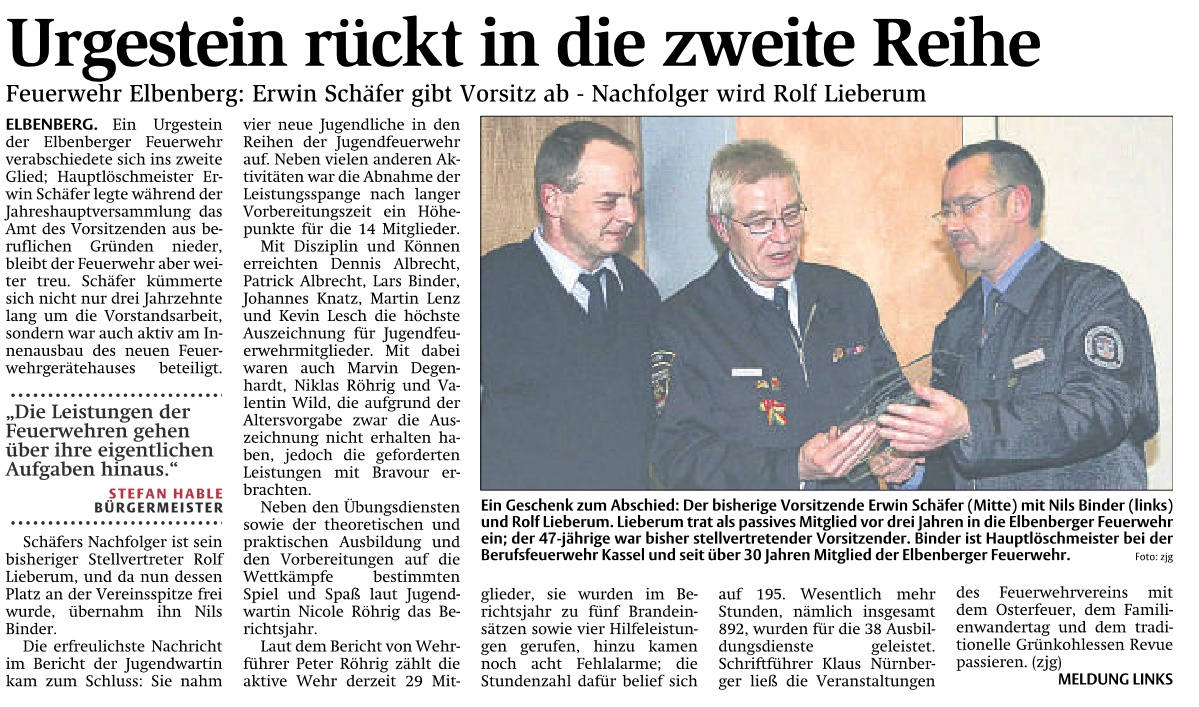 2008 01 08 Uhrgestein rückt in zweite Reihe
