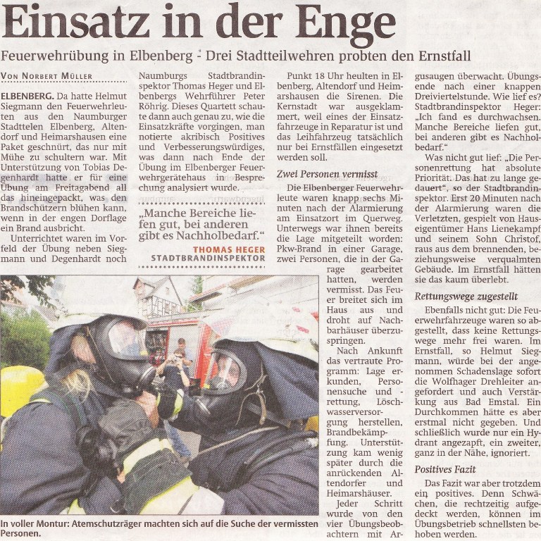 2008 06 30 Einsatz in der Enge Artikel