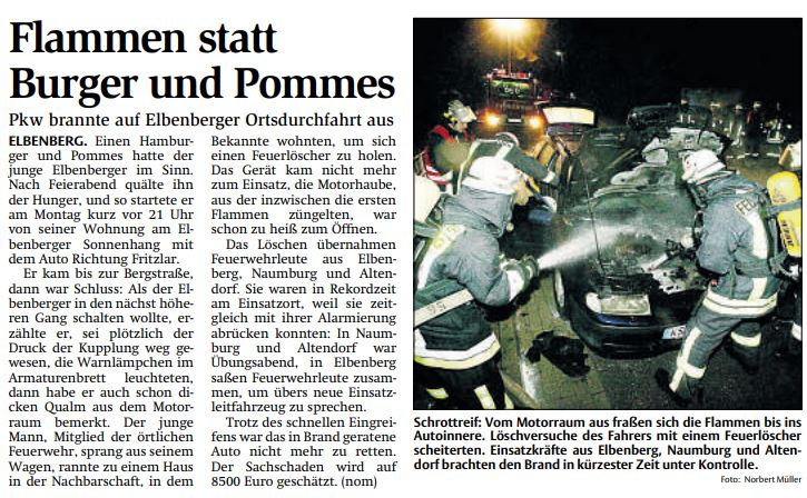 2009 11 11 Flammen statt Burger und Pommes