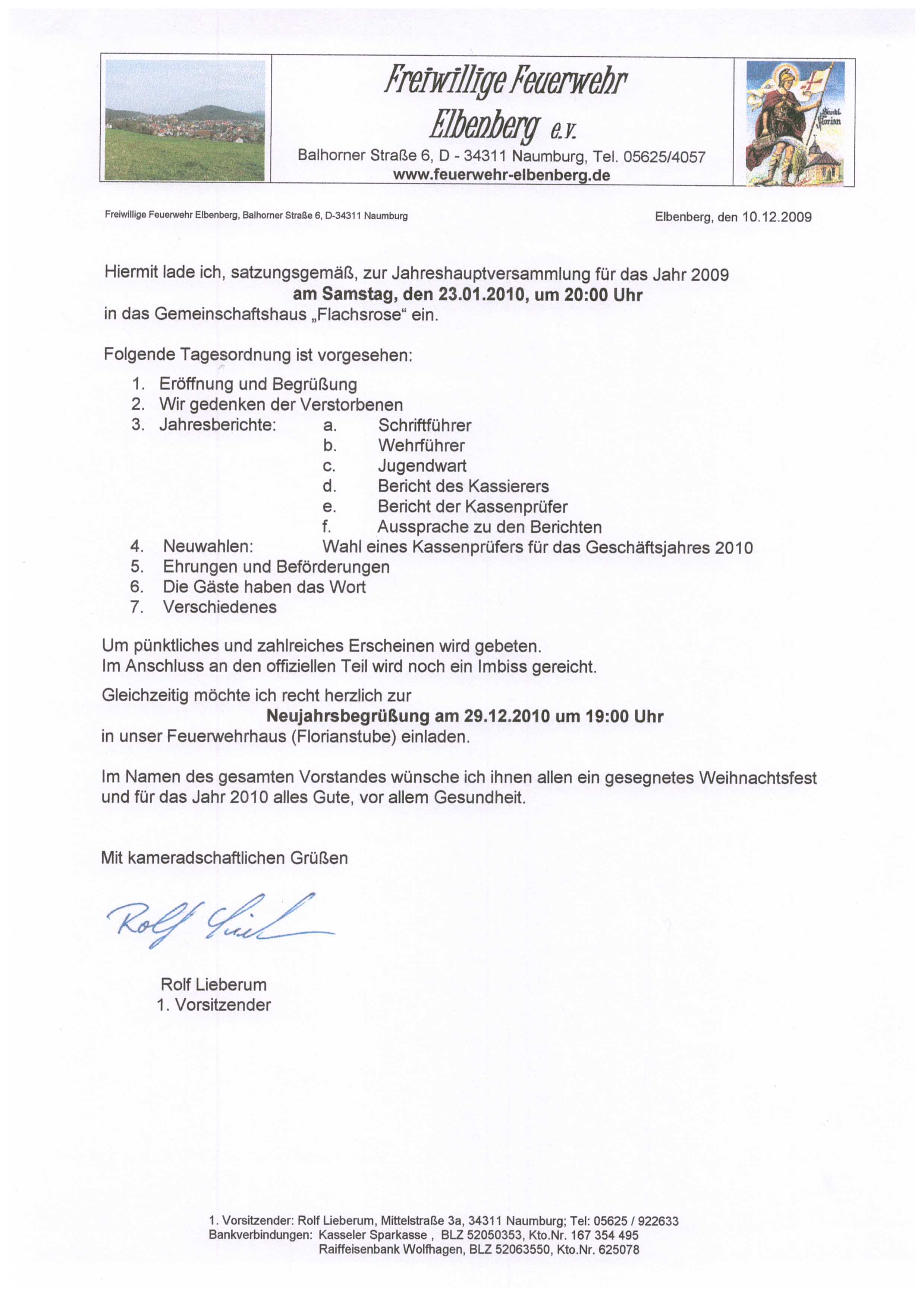 2009 12 10 Einladung zur Jahreshauptversammlung 2009