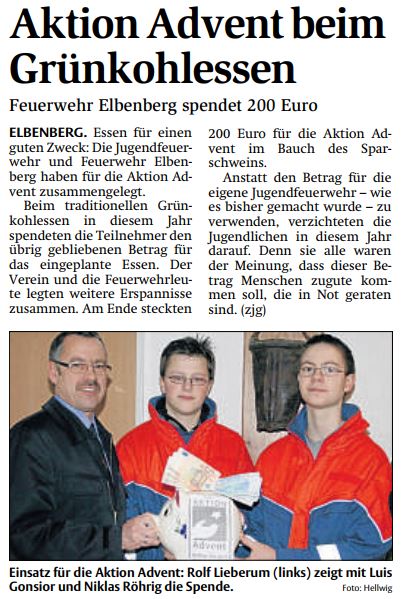 2009 12 18 Aktion Advent beim Grünkohlessen