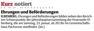 2009 12 31 Hinweis auf Jahreshauptversammlung in HNA