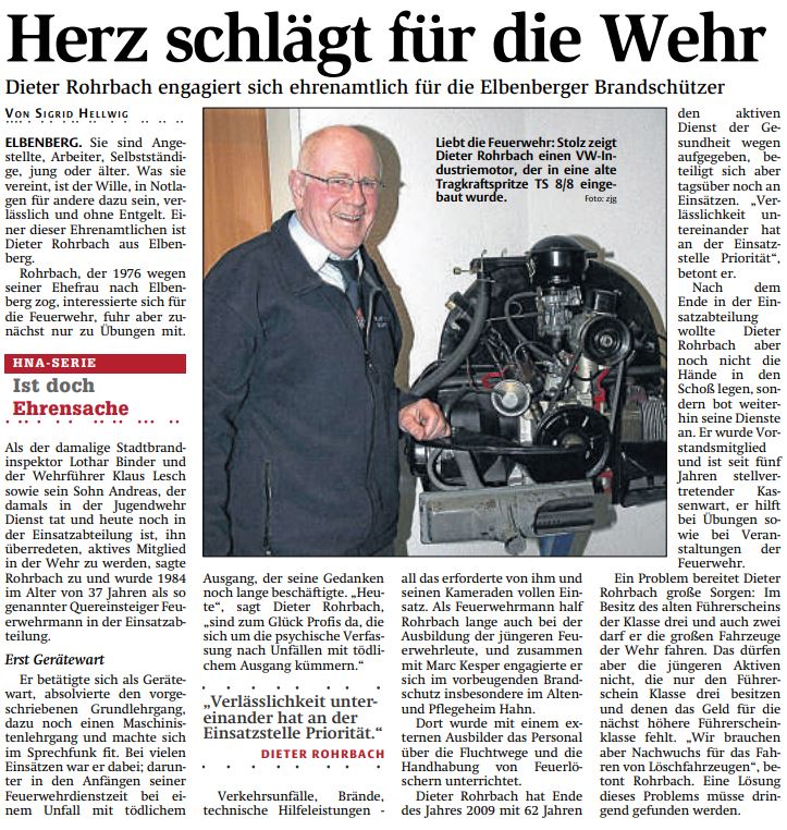 2010 01 29 Dieter Rohrbach Herz schlägt für die Wehr Artikel