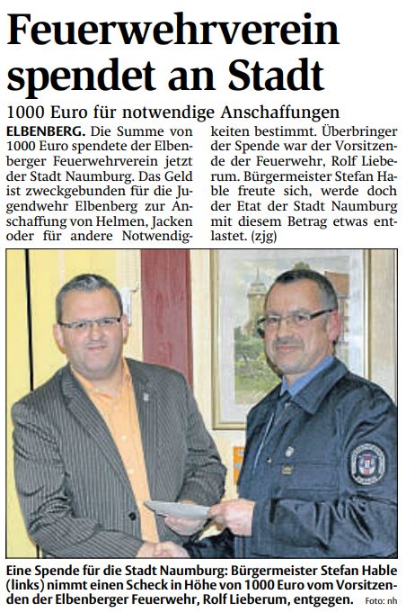 2010 01 30 Feuerwehrverein spendet an Stadt Artikel