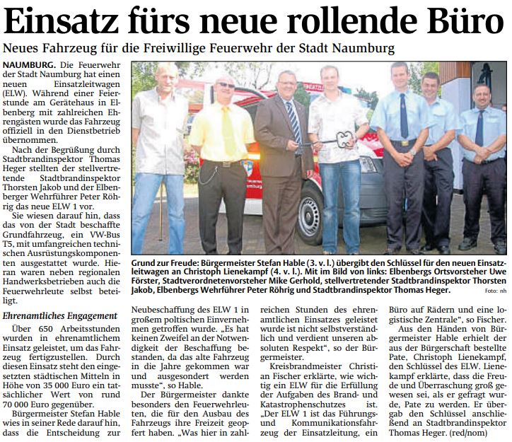 2010 07 14 Einsatz fürs neue rollende Büro Artikel