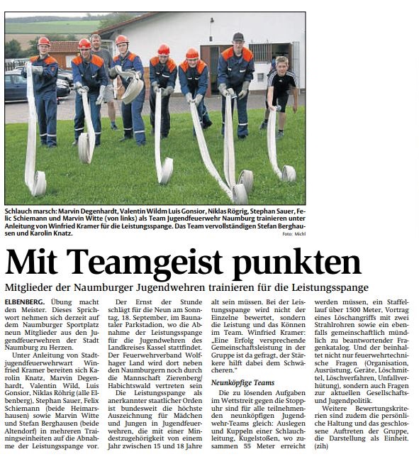 2011 08 29 Mit Teamgeist punkten Bericht