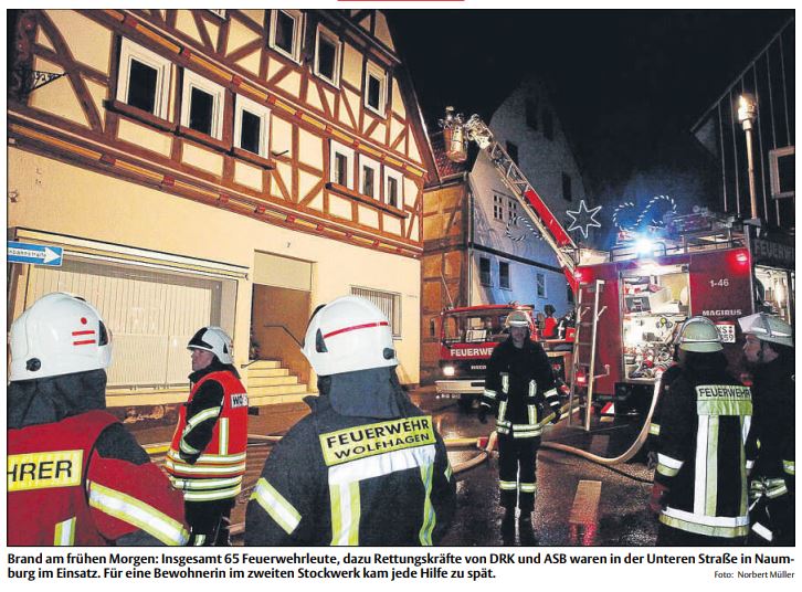 2013 12 02 64 Jährige stirbt bei Brand