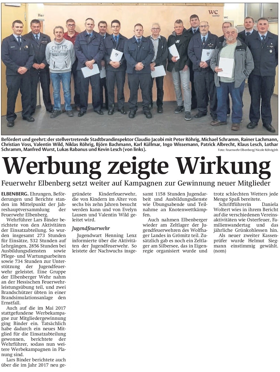2018 03 31 HNA Bericht über JHV 2017