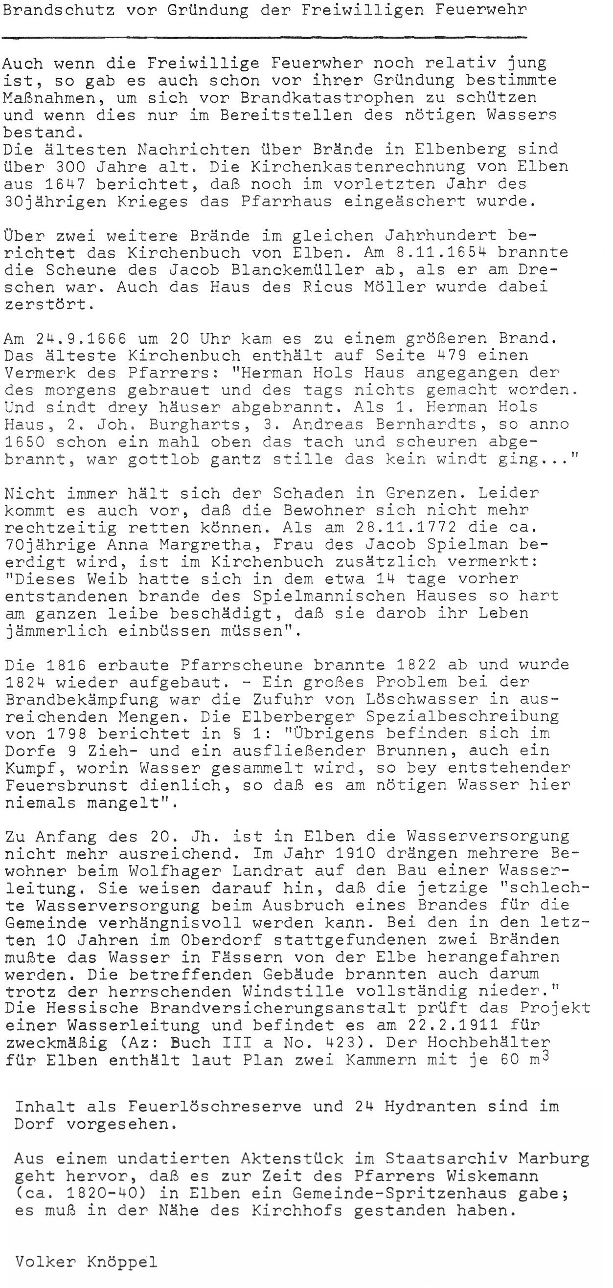 1984 05 12 20 Brandschutz vor Gründung der Freiwilligen Feuerwehr